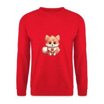 Poméranie chien maman Saint-Valentin - Sweat-shirt Unisexe - rouge - Devant - Alina (178cm) & Michal (187cm)