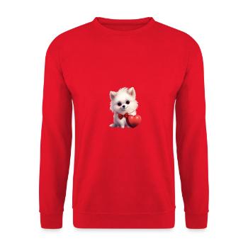 Poméranie chien maman Saint-Valentin - Sweat-shirt Unisexe - rouge - Devant - Alina (178cm) & Michal (187cm)