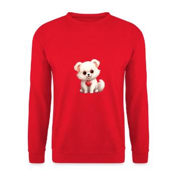 Poméranie chien maman Saint-Valentin - Sweat-shirt Unisexe - rouge - Devant - Alina (178cm) & Michal (187cm)
