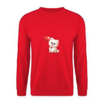 Poméranie chien maman Saint-Valentin - Sweat-shirt Unisexe - rouge - Devant - Alina (178cm) & Michal (187cm)