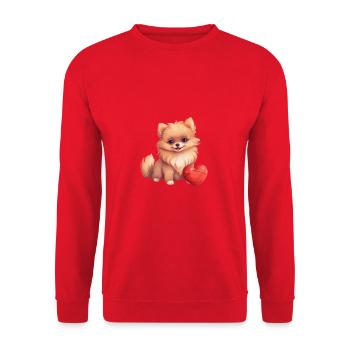 Poméranie chien maman Saint-Valentin - Sweat-shirt Unisexe - rouge - Devant - Alina (178cm) & Michal (187cm)