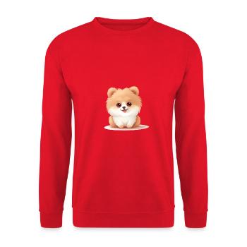 Poméranie chien maman Saint-Valentin - Sweat-shirt Unisexe - rouge - Devant - Alina (178cm) & Michal (187cm)