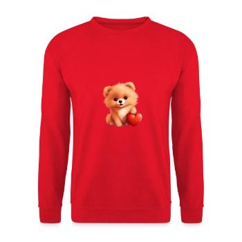 Poméranie chien maman Saint-Valentin - Sweat-shirt Unisexe - rouge - Devant - Alina (178cm) & Michal (187cm)