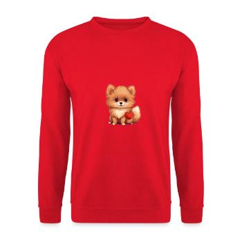 Poméranie chien maman Saint-Valentin - Sweat-shirt Unisexe - rouge - Devant - Alina (178cm) & Michal (187cm)