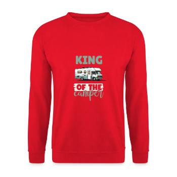 Camping-Liebhaber Wohnmobil für den Außenbereich - Unisex Pullover - Rot - Vorne - Alina (178cm) & Michal (187cm)