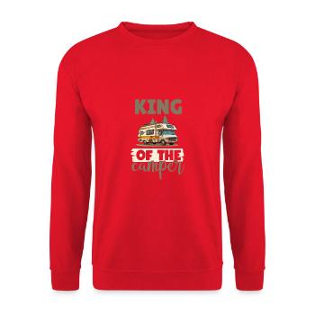 Camping-Liebhaber Wohnmobil für den Außenbereich - Unisex Pullover - Rot - Vorne - Alina (178cm) & Michal (187cm)