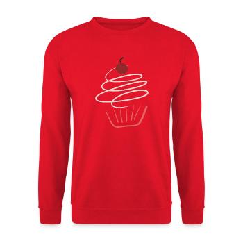 Cupcake Minimaliste - Sweat-shirt Unisexe - rouge - Devant - Alina (178cm) & Michal (187cm)