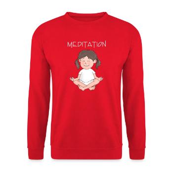 Gelassenheit - Ruhe - Selbstbewußtsein - Unisex Pullover - Rot - Vorne - Alina (178cm) & Michal (187cm)