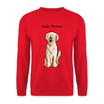 Süßer Golden Retriever - Unisex Pullover - Rot - Vorne - Alina (178cm) & Michal (187cm)