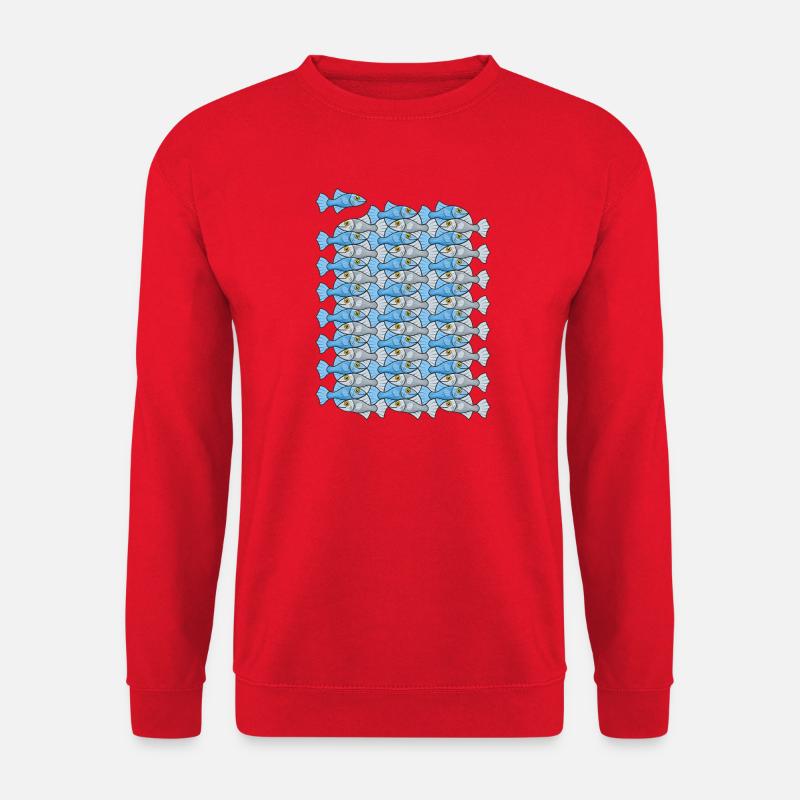 Escherfisch Art IV - Unisex Pullover - Rot