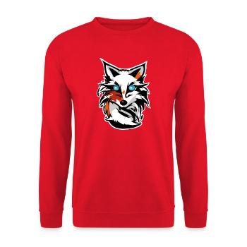 Blauäugiger Fuchs Icon - Unisex Pullover - Rot - Vorne - Alina (178cm) & Michal (187cm)