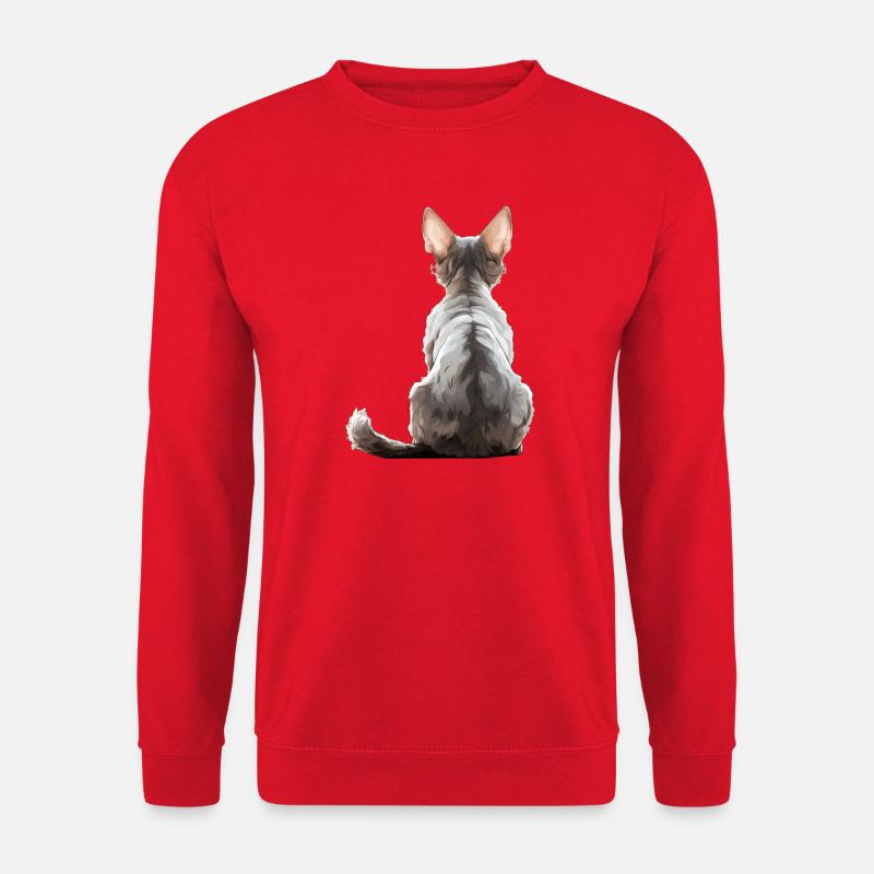 Devon Rex Cat - Unisex Sweatshirt - red