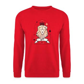 Lion 1 - Sweat-shirt Unisexe - rouge - Devant - Alina (178cm) & Michal (187cm)