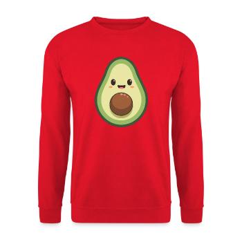 Kawaii Avocado - Unisex Pullover - Rot - Vorne - Alina (178cm) & Michal (187cm)