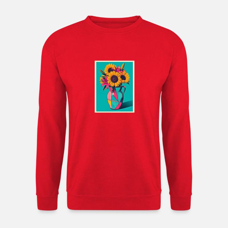 Pop Art Flower Vase - Unisex Sweatshirt - red