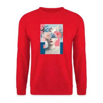 Abstract floral femininity - Unisex Sweatshirt - red - Front - Alina (178cm) & Michal (187cm)