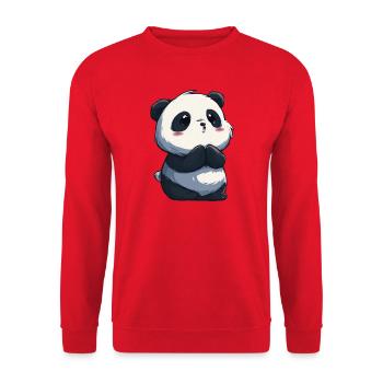 Panda mignon innocent, adorable pour les amoureux - Sweat-shirt Unisexe - rouge - Devant - Alina (178cm) & Michal (187cm)