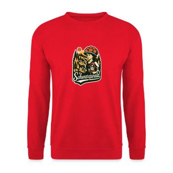 Black Forest Mountains and Bollenhut Girls - Unisex Sweatshirt - red - Front - Alina (178cm) & Michal (187cm)