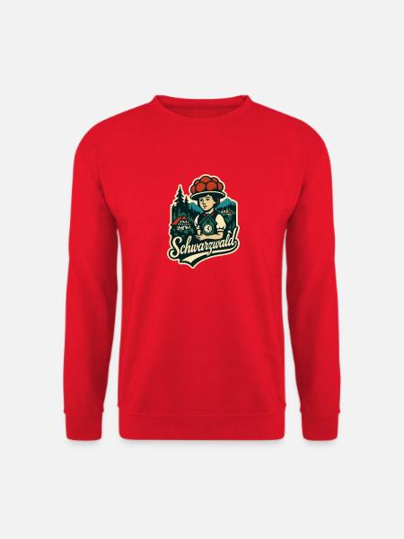 Schwarzwald Heimat Illustration mit Bollenht - Unisex Pullover - Rot