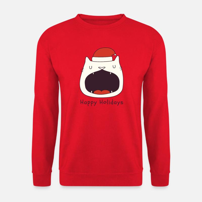 Lustige Weihnachtskatze - Unisex Pullover - Rot