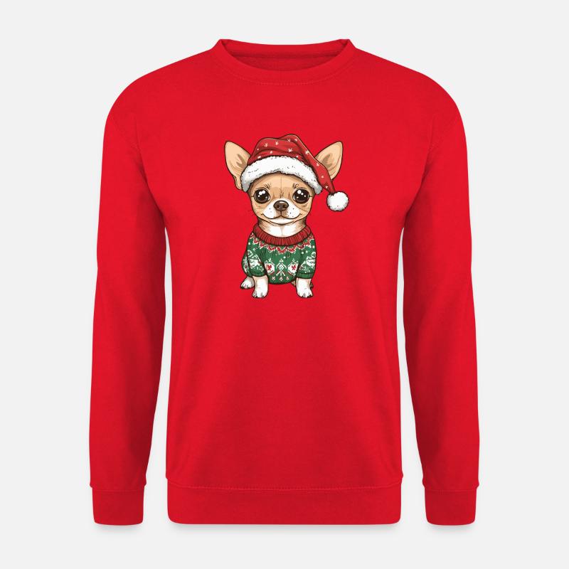 Chihuahua Hund Weihnachten - Unisex Pullover - Rot