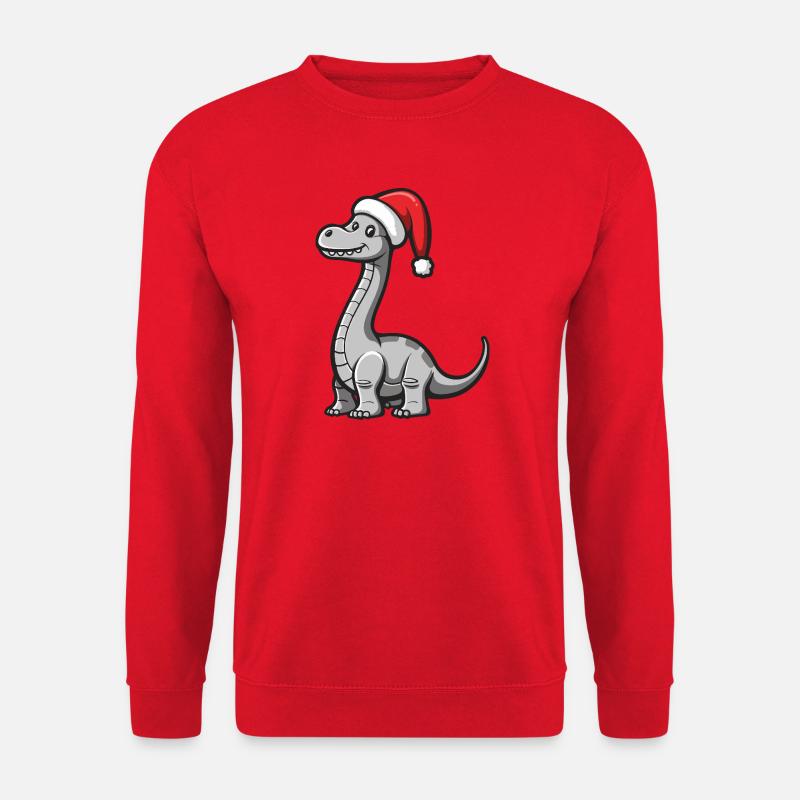 Dinosaurier brontosaurus Weihnachten - Unisex Pullover - Rot