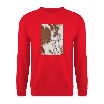 Braunes Kuhleder-Tagebuch - Unisex Pullover - Rot - Vorne - Alina (178cm) & Michal (187cm)
