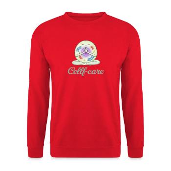 Self-care der Zelle, Meditation für Biologen - Unisex Pullover - Rot - Vorne - Alina (178cm) & Michal (187cm)