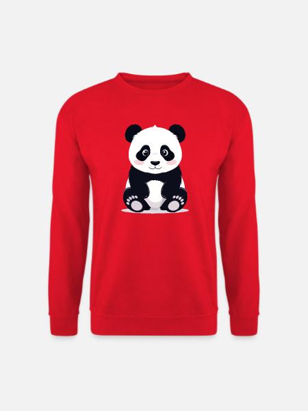 Assis petit panda câlin et mignon - Sweat-shirt Unisexe - rouge