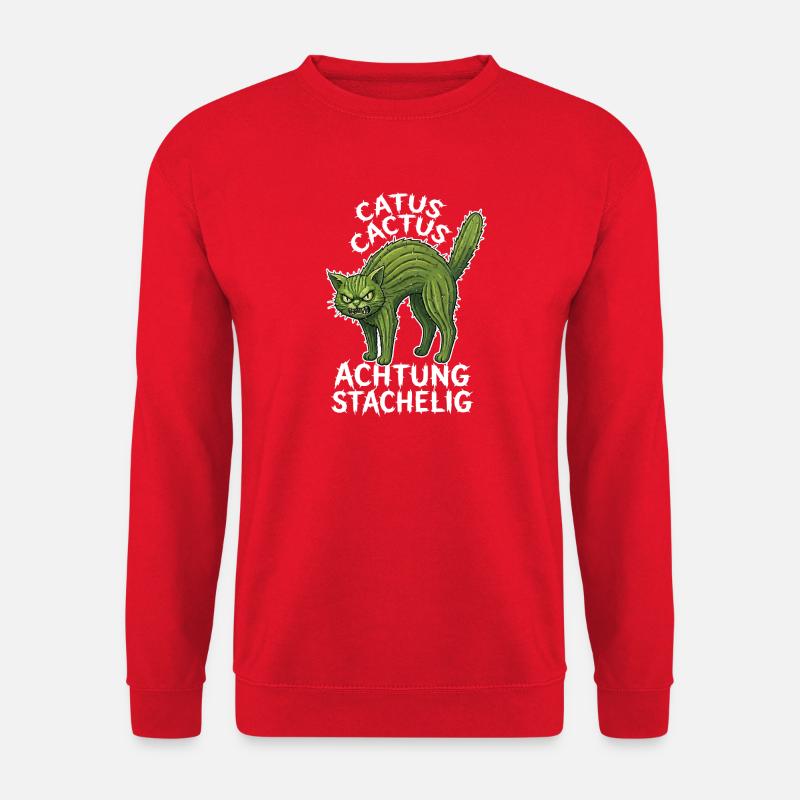 Catus Cactus Stachelkatze Antisocial - Unisex Pullover - Rot