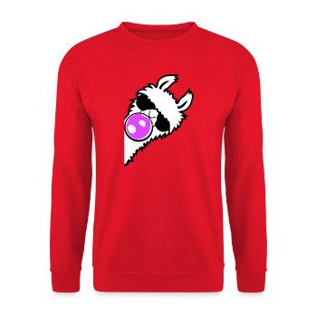Lunettes de soleil chewing-gum Lama Profil latéral Côté frais - Sweat-shirt Unisexe - rouge - Devant - Alina (178cm) & Michal (187cm)