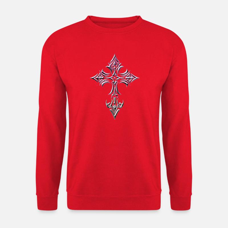 Gotisches Kreuz mit Steigung - Unisex Pullover - Rot