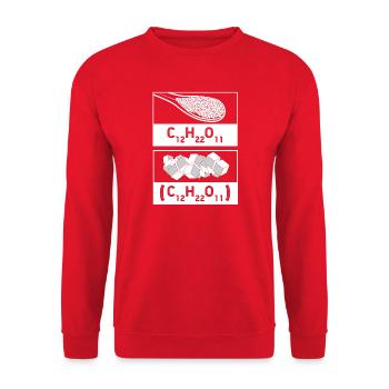 Structural formula chemistry science physics laboratory - Unisex Sweatshirt - red - Front - Alina (178cm) & Michal (187cm)