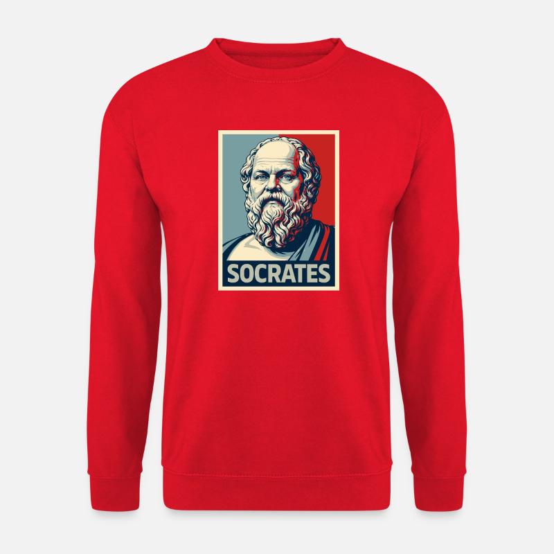 Portrait pop art de Socrate - Sweat-shirt Unisexe - rouge