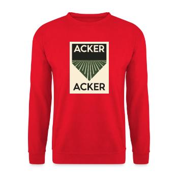 Acker minimalitisch 1930 Poster - Unisex Pullover - Rot - Vorne - Alina (178cm) & Michal (187cm)