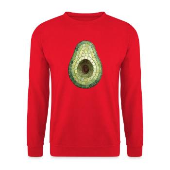 Avocado Mosaic - Modern Foodie Gift - Unisex Sweatshirt - red - Front - Alina (178cm) & Michal (187cm)