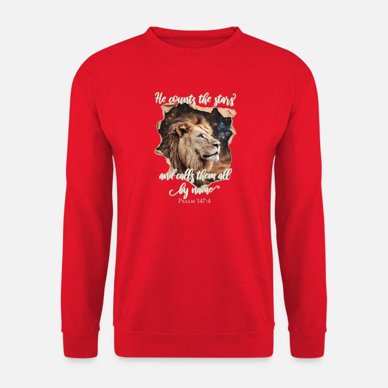 Löwe Bibelvers Christlich - Unisex Pullover - Rot