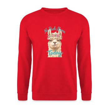 No Prob-Llama Today - Unisex Sweatshirt - red - Front - Alina (178cm) & Michal (187cm)