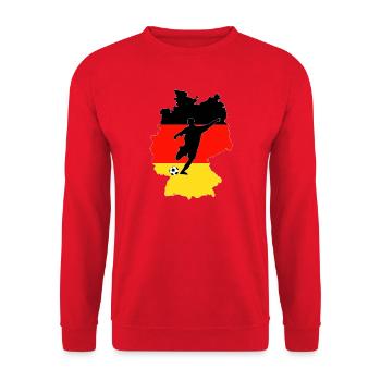 Germany Flags Football Silhouette - Unisex Sweatshirt - red - Front - Alina (178cm) & Michal (187cm)