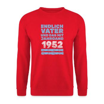 Vater 1952 - Unisex Pullover - Rot - Vorne - Alina (178cm) & Michal (187cm)