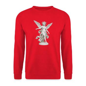 Geflügelte Medusa-Göttin - Unisex Pullover - Rot - Vorne - Alina (178cm) & Michal (187cm)