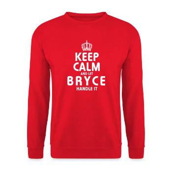 BRYCE: Regel das. - Unisex Pullover - Rot - Vorne - Alina (178cm) & Michal (187cm)