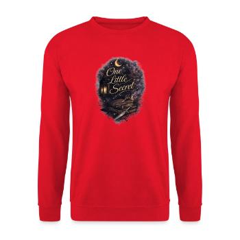 Geheimnisvolle Nachtbibliothek - Unisex Pullover - Rot - Vorne - Alina (178cm) & Michal (187cm)