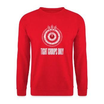 Nur Enge Gruppen Bogensport Herren Damen - Unisex Pullover - Rot - Vorne - Alina (178cm) & Michal (187cm)