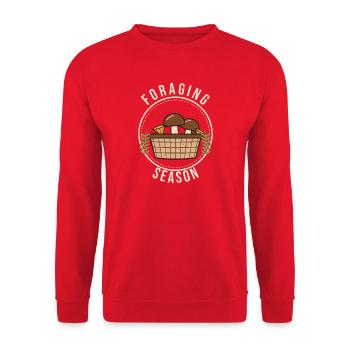 Nahrungssuchsaison – Pilzsuche im Jahrgang - Unisex Pullover - Rot - Vorne - Alina (178cm) & Michal (187cm)