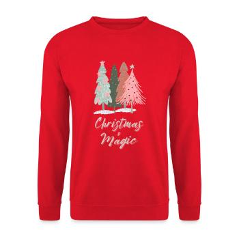Christmas is Magic - Unisex Sweatshirt - red - Front - Alina (178cm) & Michal (187cm)