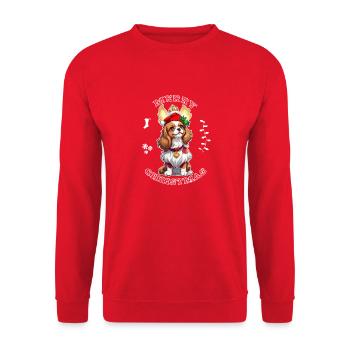 Cavalier King Charles Spaniel Christmas - Unisex Sweatshirt - red - Front - Alina (178cm) & Michal (187cm)