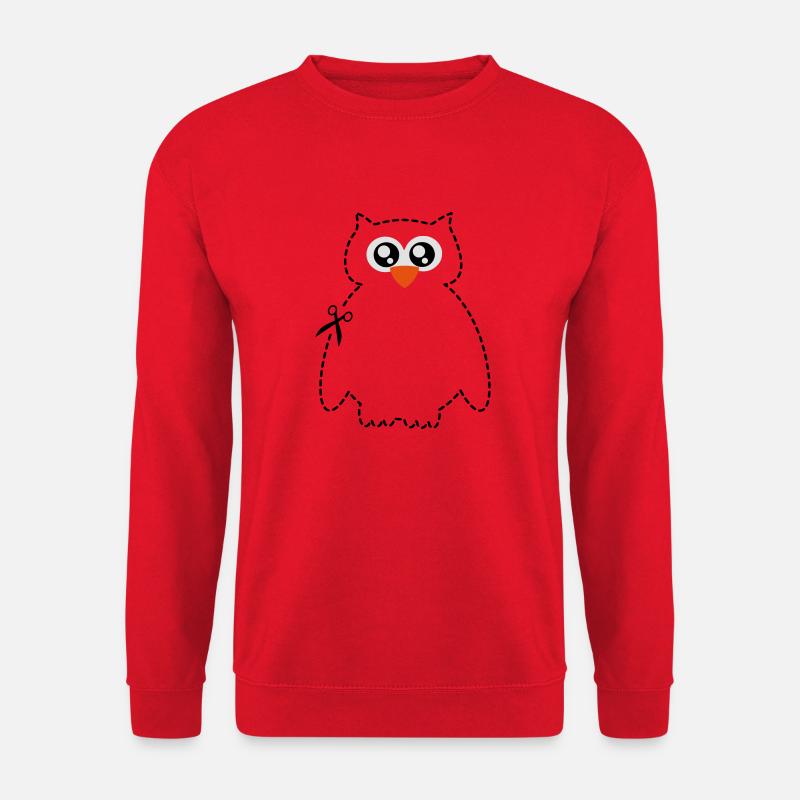 Cute scissors owl - Unisex Pullover - Rot