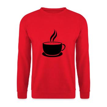 Cafe-Tasse - Unisex Pullover - Rot - Vorne - Alina (178cm) & Michal (187cm)