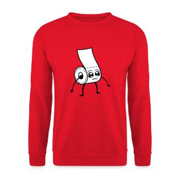 klopapier maennchen suess niedlich klein gesicht l - Unisex Pullover - Rot - Vorne - Alina (178cm) & Michal (187cm)